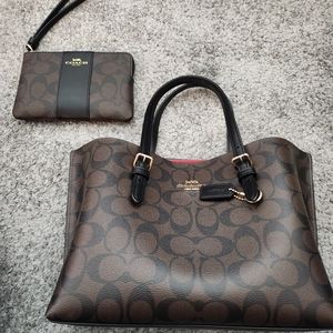 Coach C4250 Mollie Bucket Bag 25 in Signature Canvas - Brown With coin purse